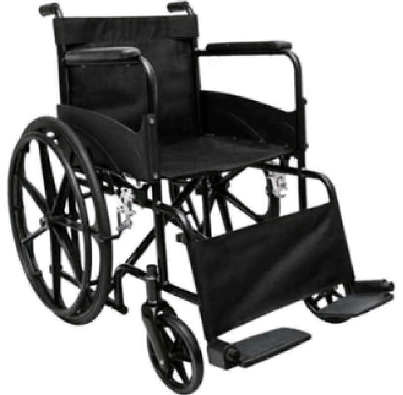 Folding Wheel Chair MS Powder Coated — Model AV-WCFM